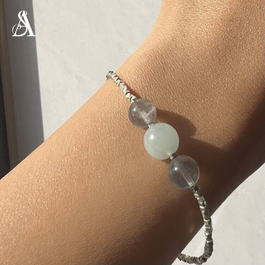 Aquamarine & Labradorite Bracelet-Compass of the Heart