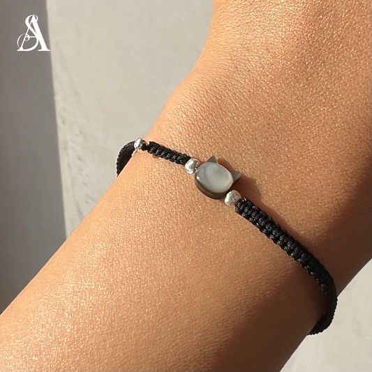 Black Tourmaline & Black Shell Bracelet – Night Watch