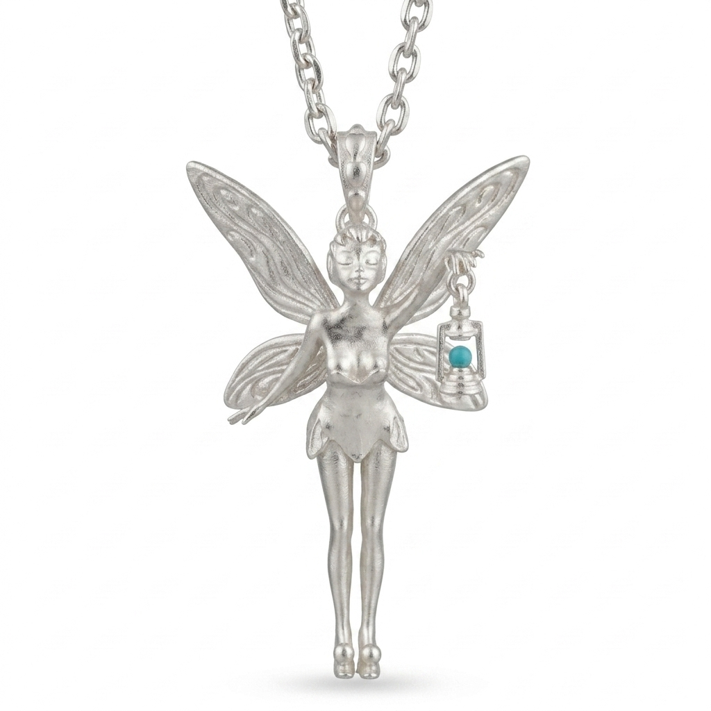 Pixie Dust | Dainty S925 Silver Fairy Charm Necklace for Ethereal Elegance