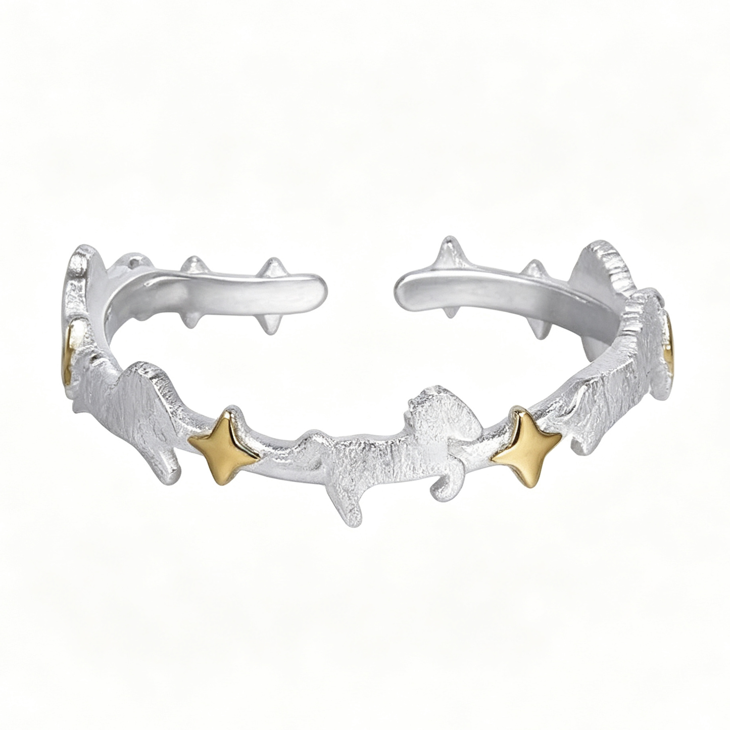 Star Carousel Sterling Silver Adjustable Ring