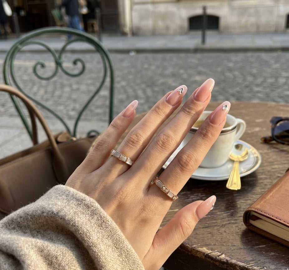 White Mother of Pearl Rose Gold Ring for Women