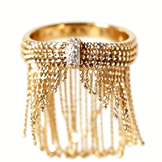 Luxury Fringe Ring with Elegant Vintage-Inspired Design