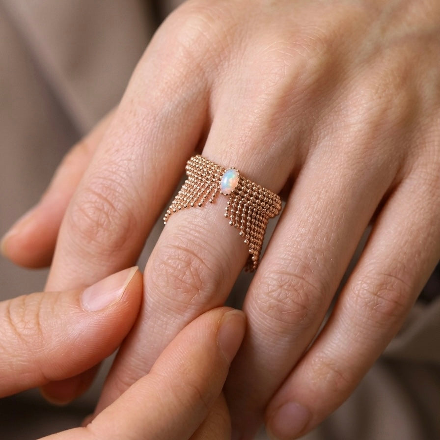 Luxury Fringe Ring with Elegant Vintage-Inspired Design
