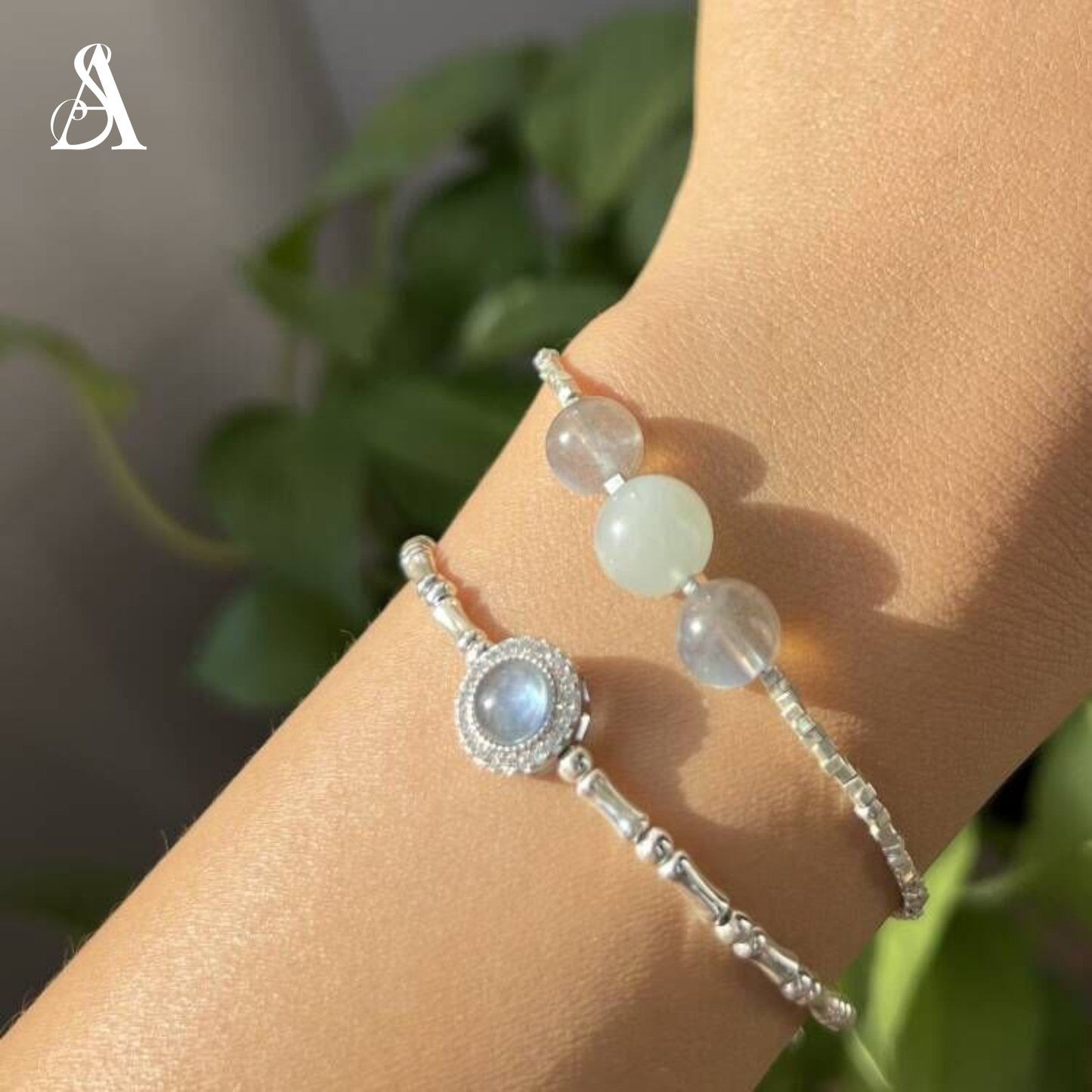 Aquamarine & Labradorite Bracelet-Compass of the Heart