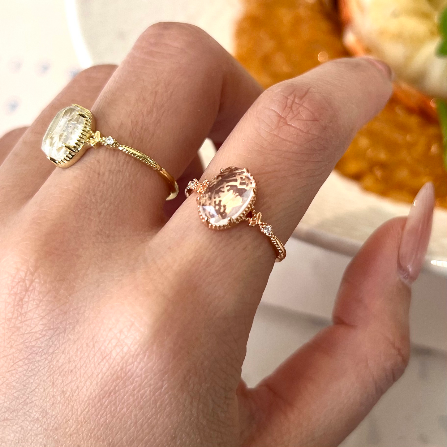 Champagne Quartz Ring – Whispering Light