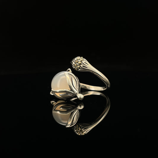 Mystic Chalcedony Fox Ring – Inner Wisdom