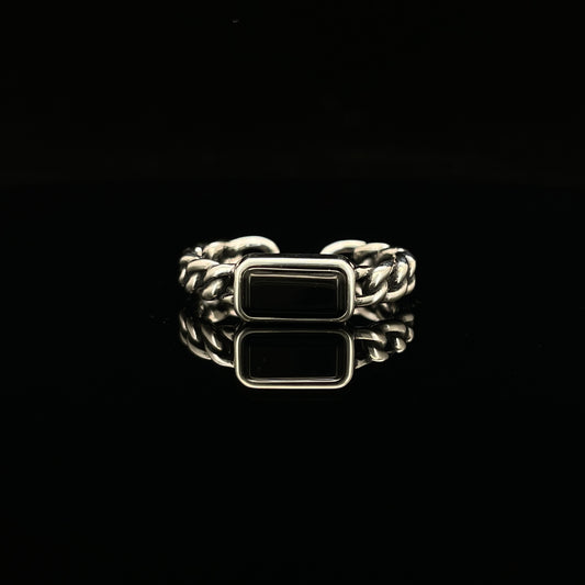 Vintage Silver Black Onyx Ring – Guardian Shadow