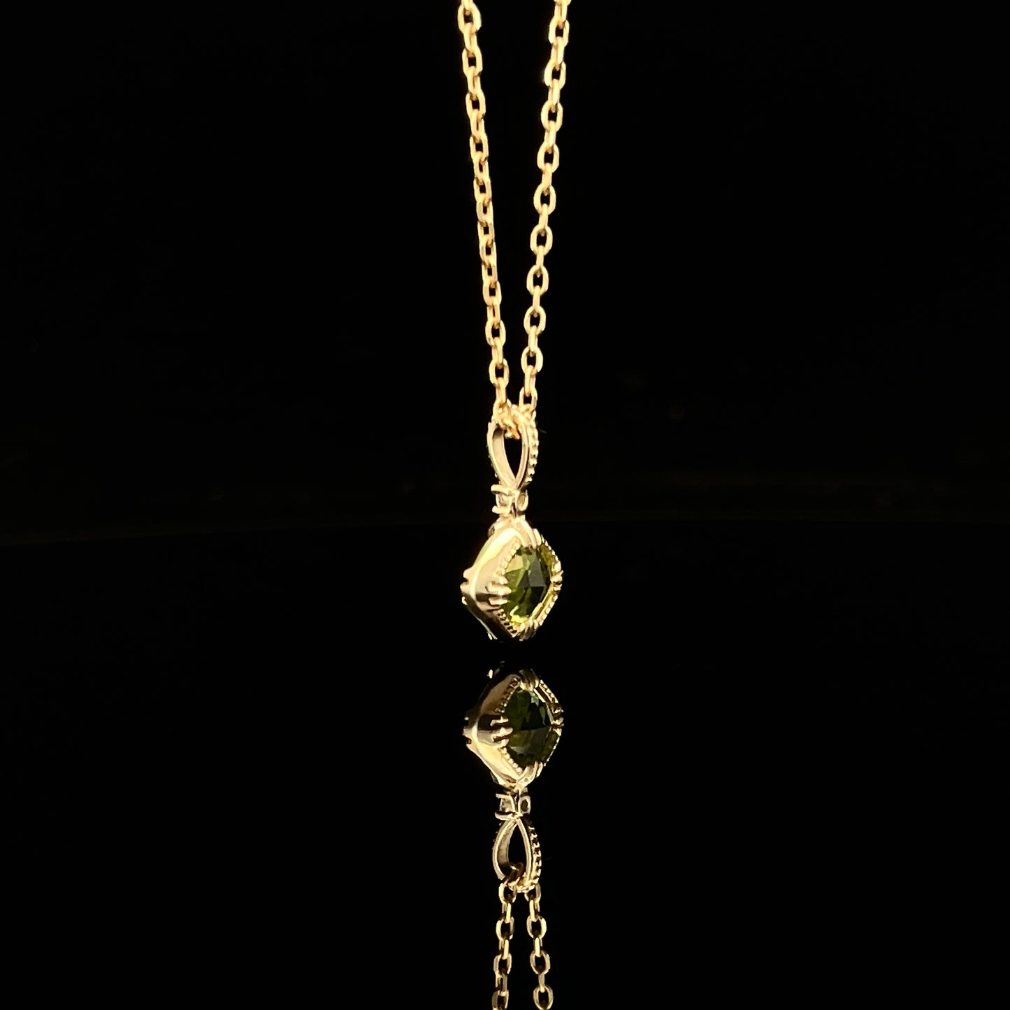 Peridot & Zircon Pendant Necklace – Serene Brilliance