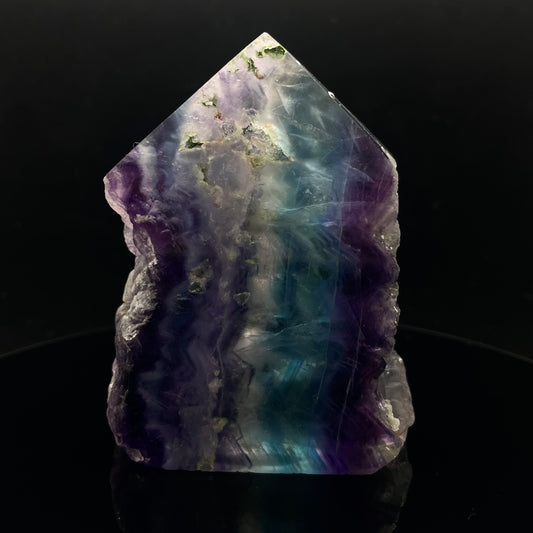 Rainbow Fluorite Polished Point (Natural Slice)