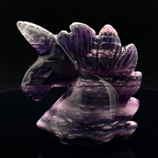 Natural Rainbow Fluorite Unicorn Carving (Adult)