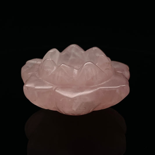 Natural Rose Quartz Lotus Carving