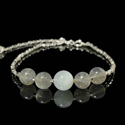 Aquamarine & Rose Quartz Bracelet – Gentle Sea Melody