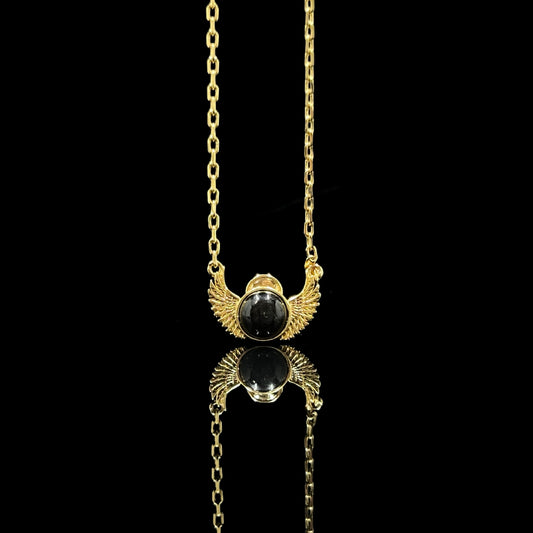 Sun God Obsidian Necklace – Protection & Power