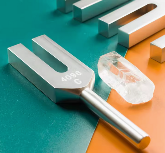 4096Hz Angel Frequency Tuning Fork – Spiritual Sound Healing Set with Crystal Wand & Velvet Pouch