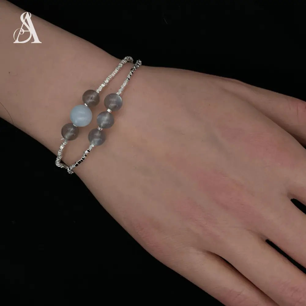 Aquamarine & Labradorite Bracelet-Compass of the Heart Jewellry