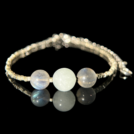 Aquamarine & Labradorite Bracelet-Compass of the Heart